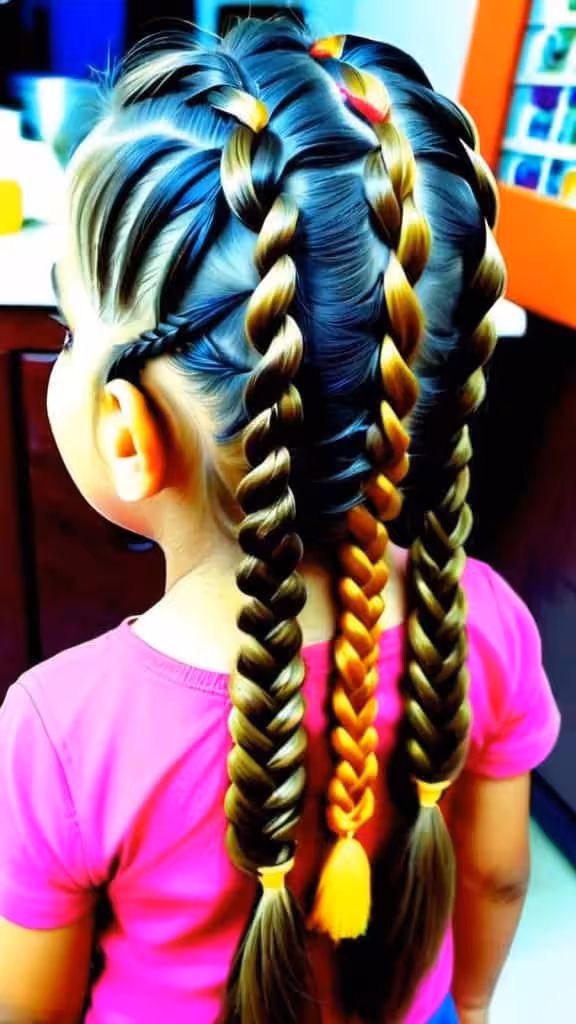 Ladder Braids Diwali Hairstyles for kids