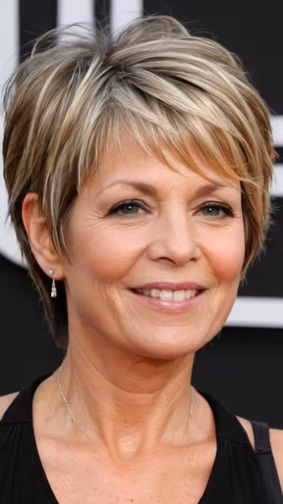 Layered with Side Bangs