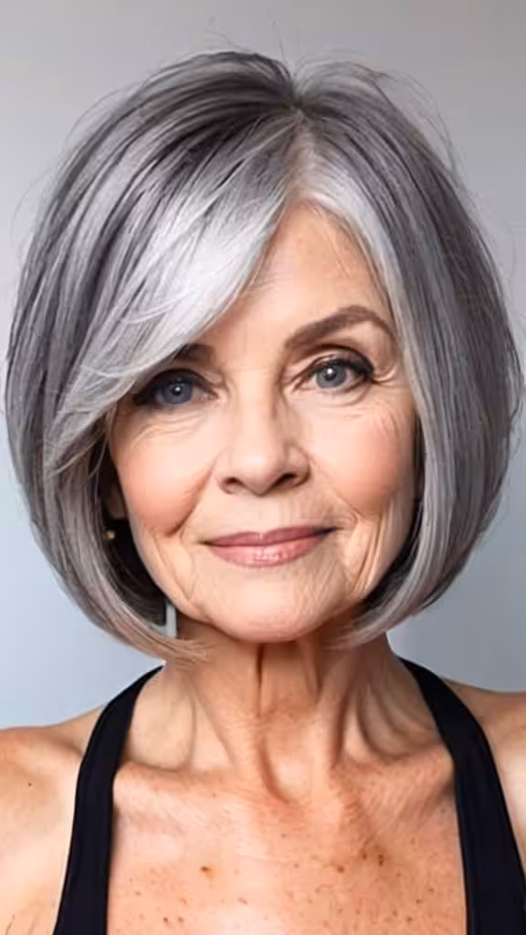 Long Bob with Grey Ombre