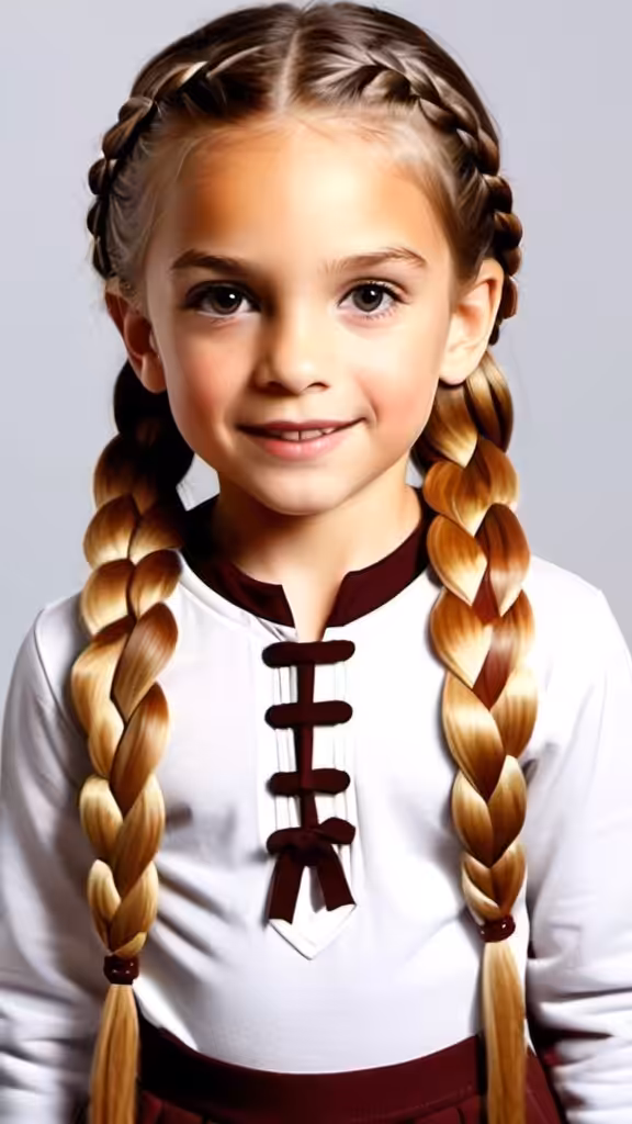Long Braids with Center Part