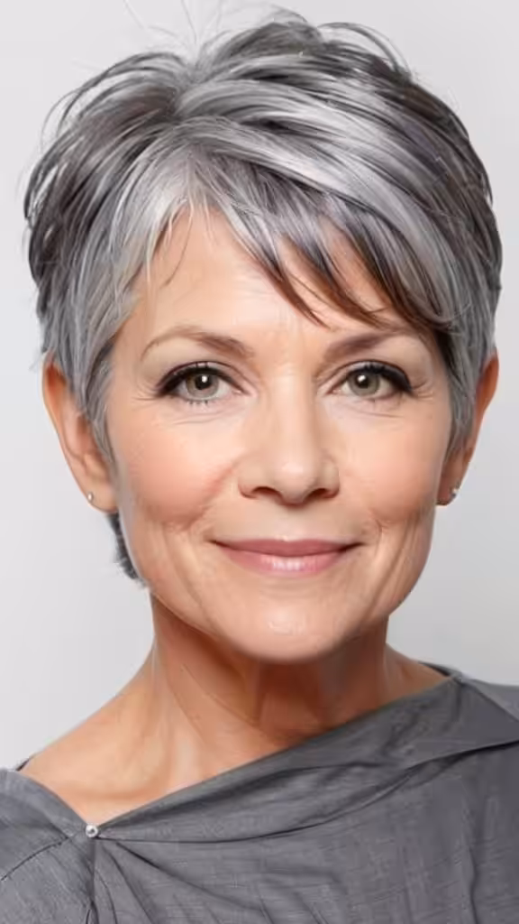 Long Gray Pixie