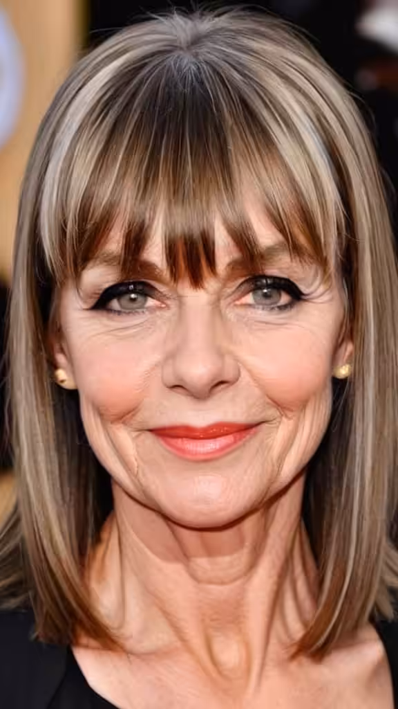 Long Straight Hair with Baby Bangs
