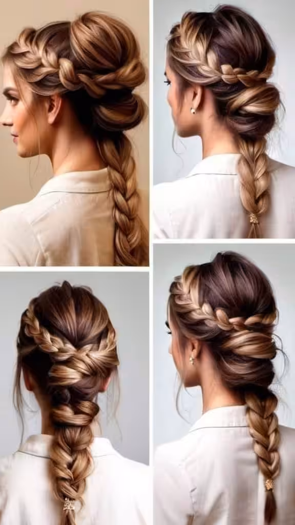 Loose Braid With a Messy Bun