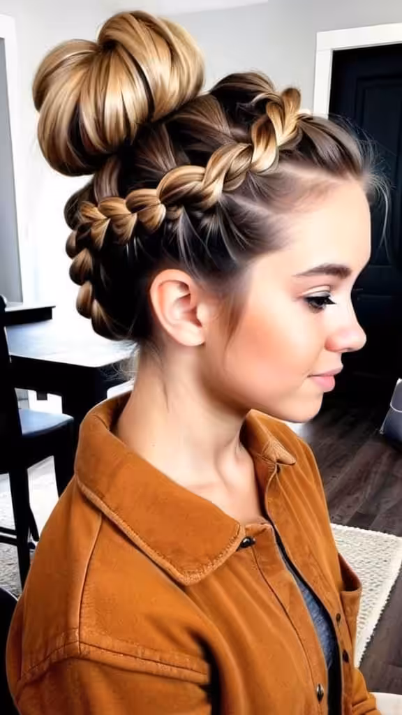 Messy Bun with Braid