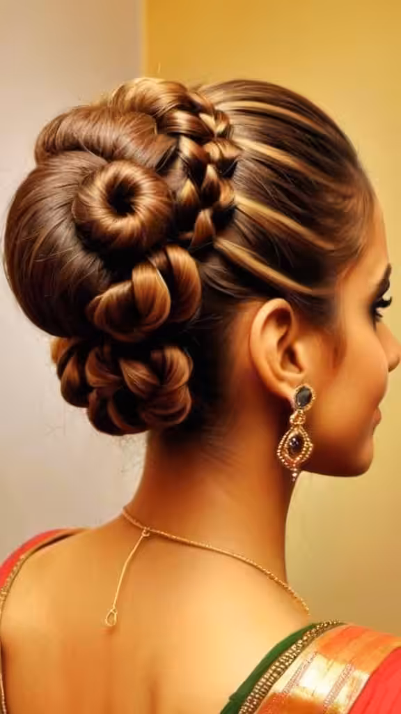 Natural Hair Updo with Front Braids