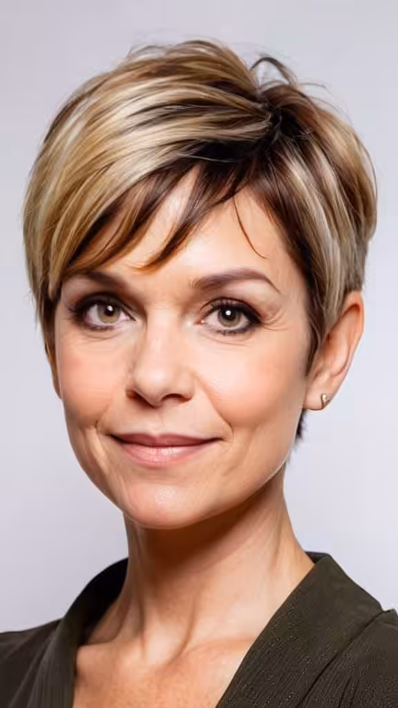 Pixie with Piece-y Bangs