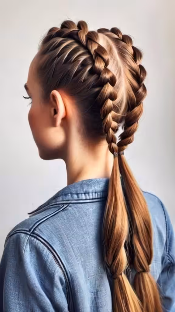 Reverse French Pigtails