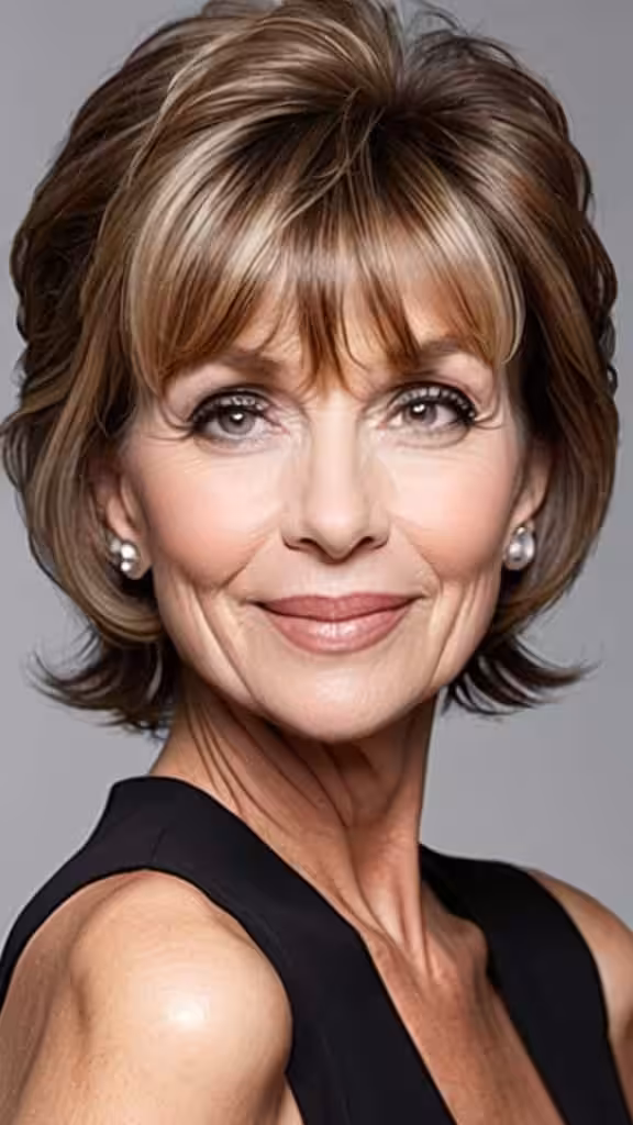Short Bouffant with Full Bangs
