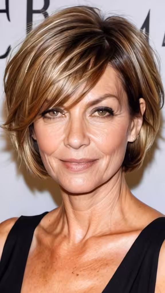 Side Parted Tousled Bob