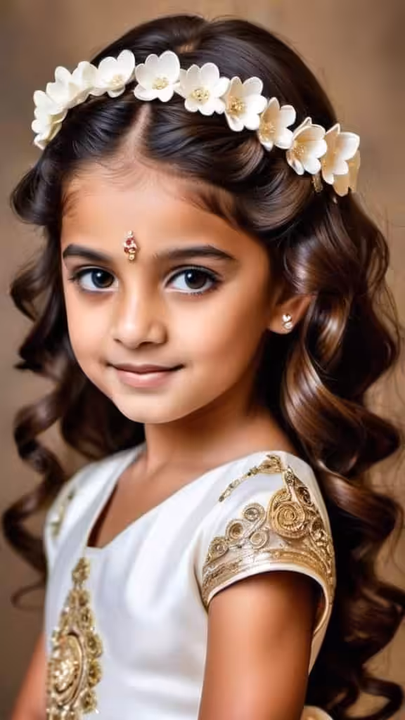 Soft Waves with Flower Accents