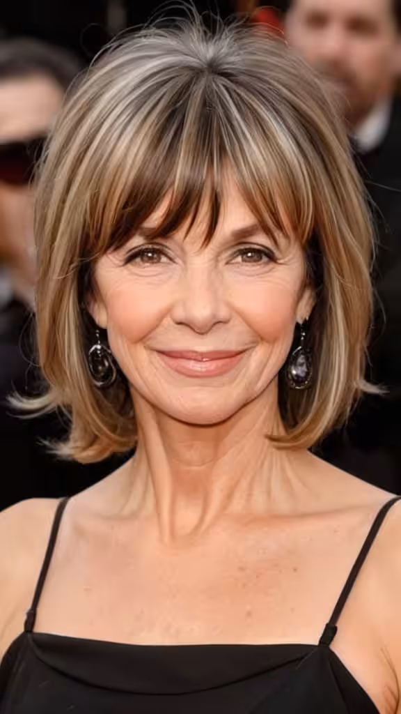 Sweep with Side Swept Bangs