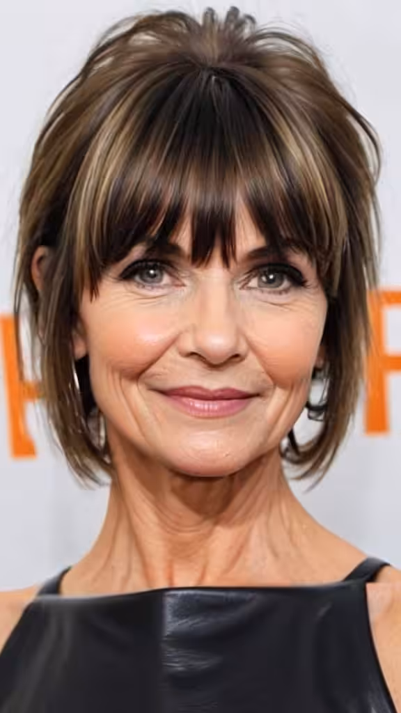 Textured Wedge With Bangs