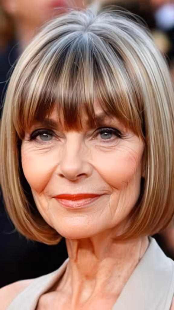 Ultra-Sleek Bob with Straight Across Bangs