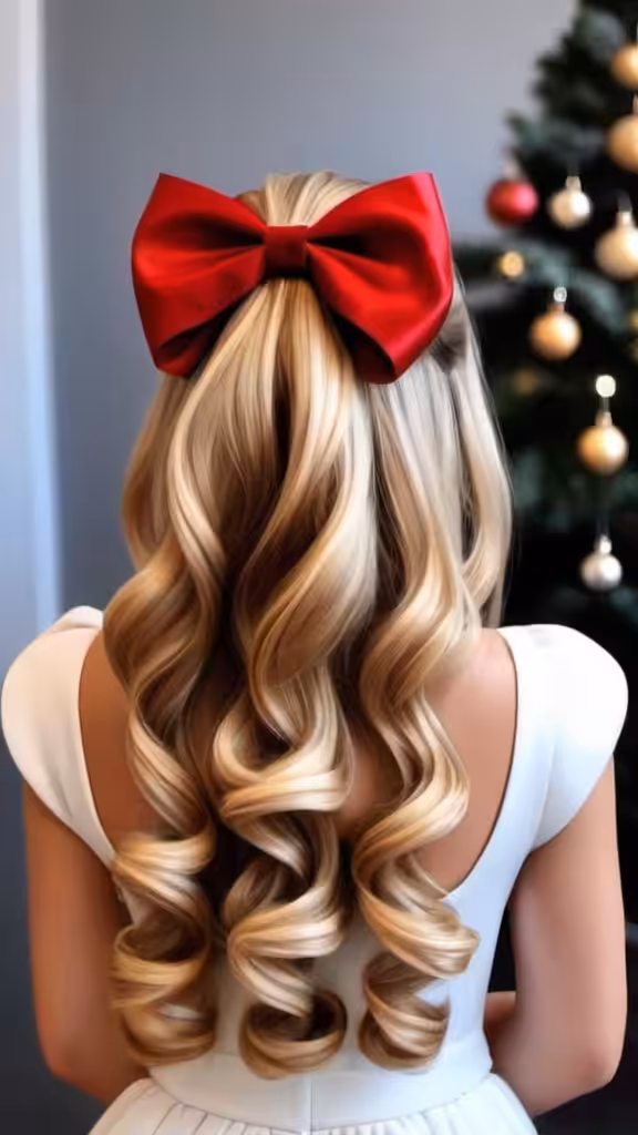 Wavy Hair With Bow