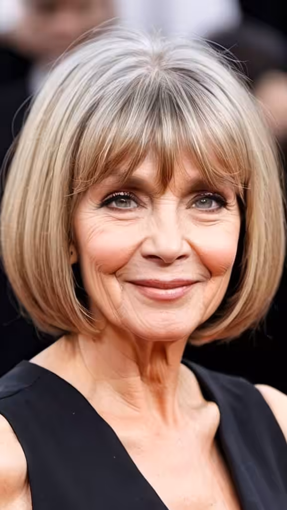 Bob with Soft Layered Bangs