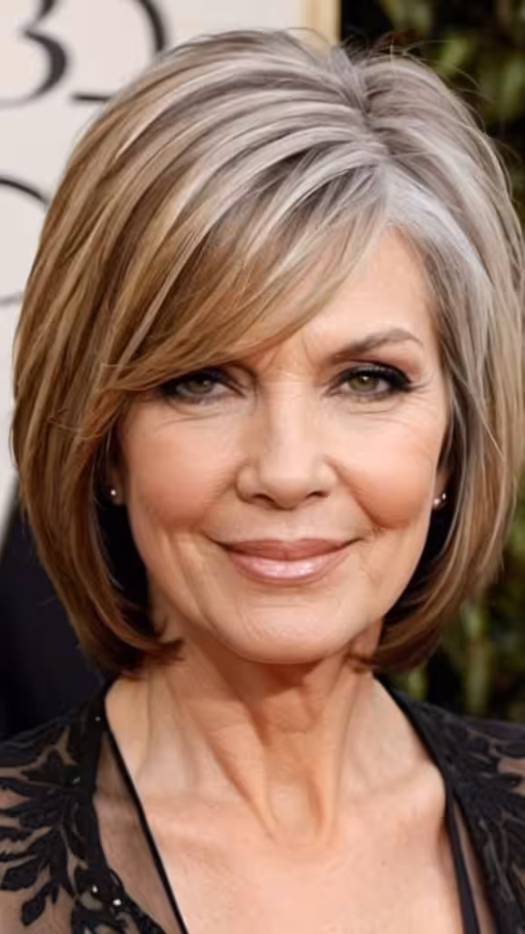 Deep Side Parted Medium-Length Cut