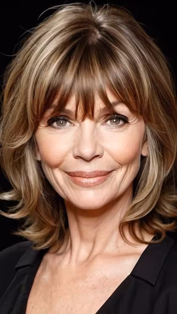 Medium Wavy Haircut With Bangs