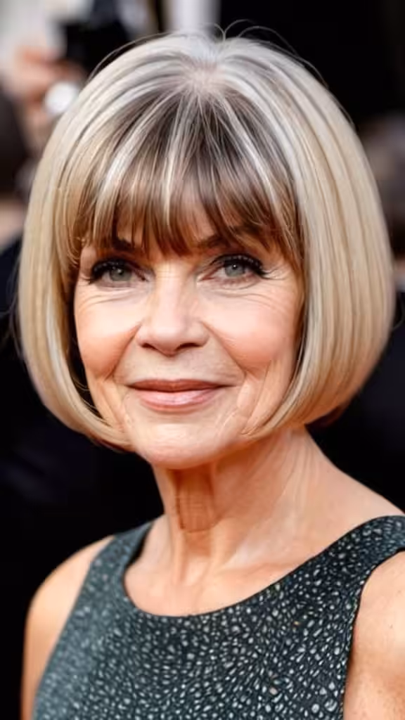 Rounded Bob with Bangs