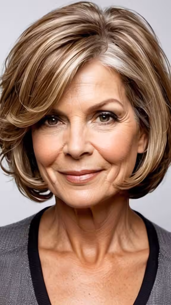 Side-Swept Wavy Bob