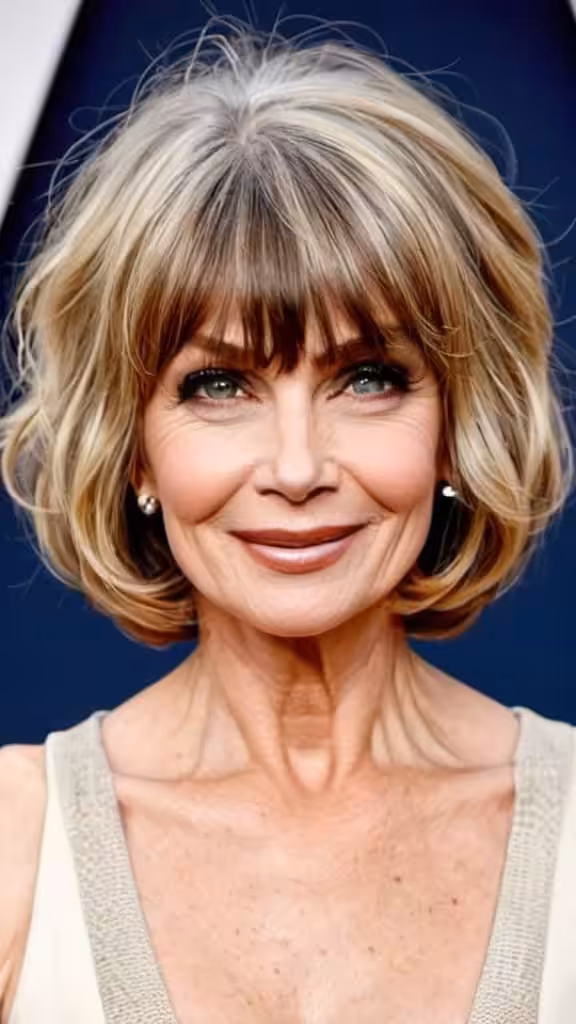 Wavy Bob with Bangs
