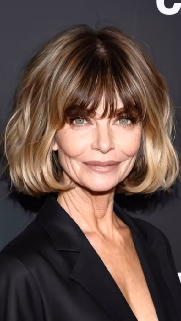 Wavy Bob with Curtain Bangs