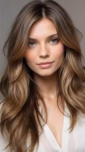 Layered Hair with Soft Waves