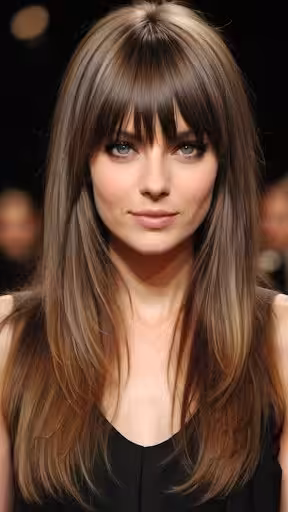 Long Layers and Blunt Bangs