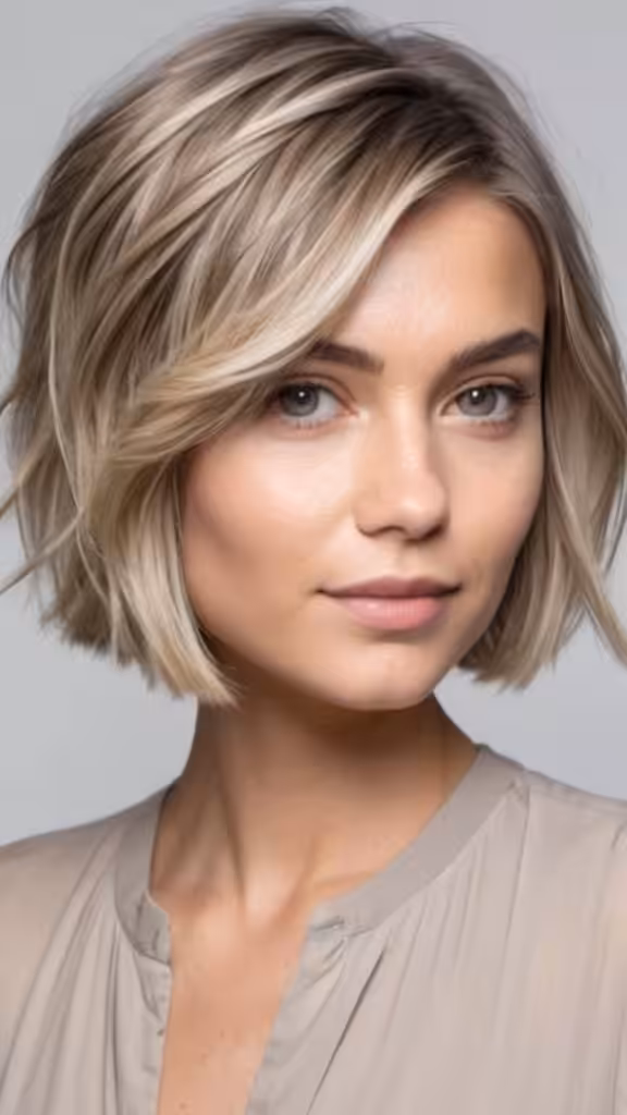Ash Blonde Balayage on Short Hair