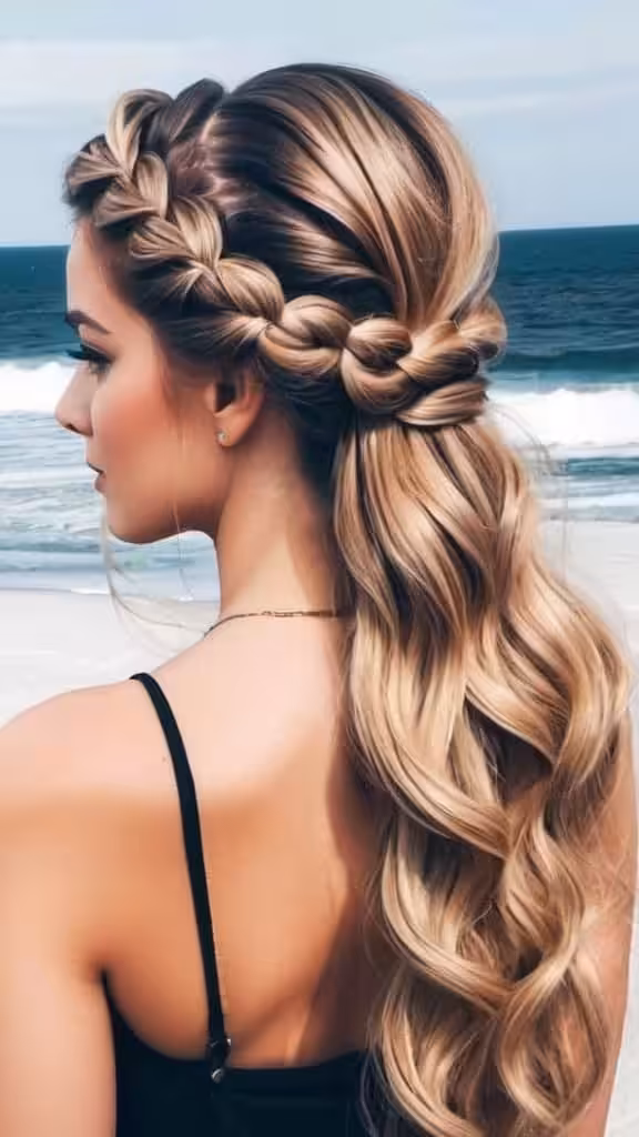 Beachy Braided Half UpHairstyle