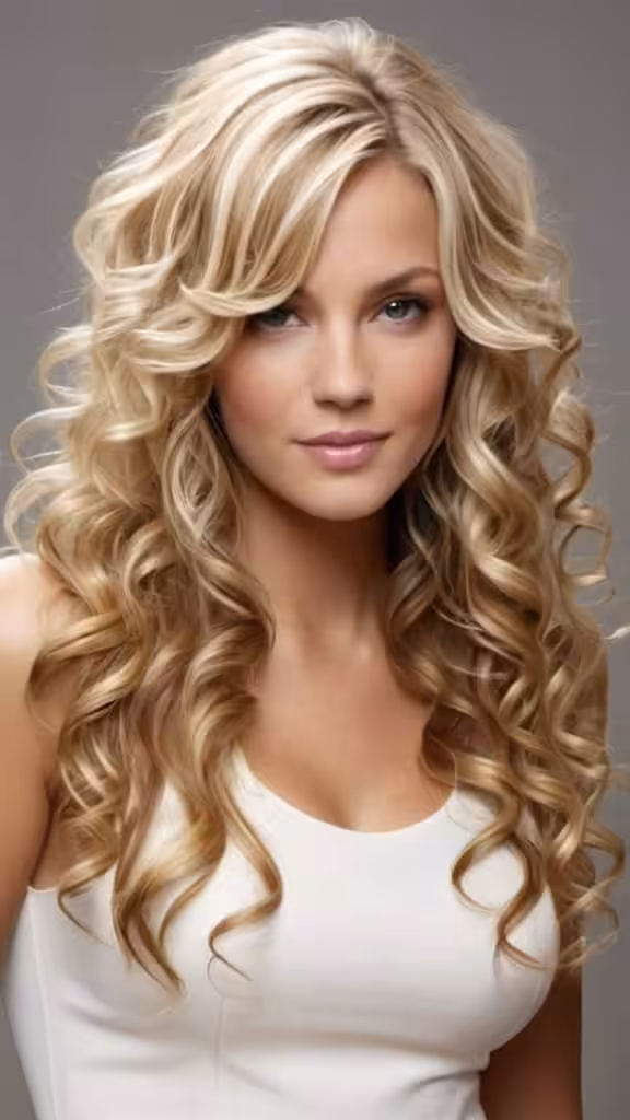 Blonde Curls With Highlights