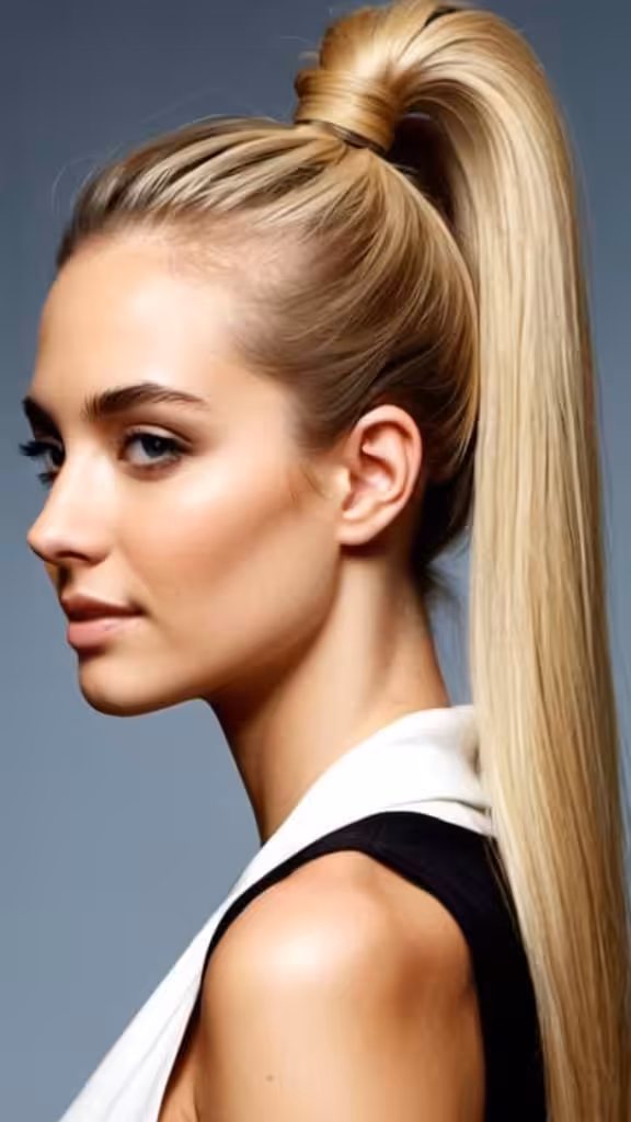 Blonde Sleek Long Ponytail