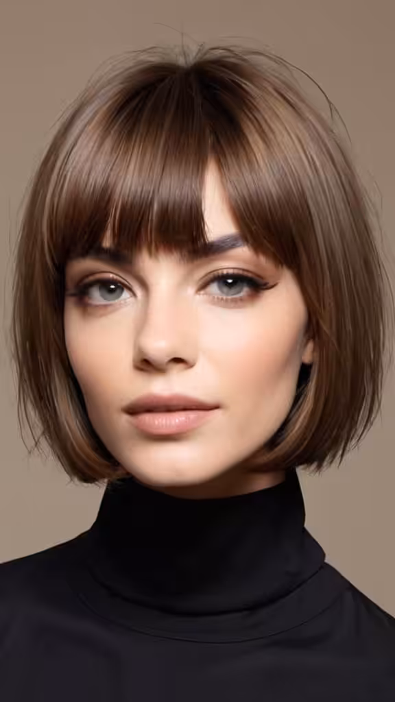 Bob with Brow-Skimming Fringe