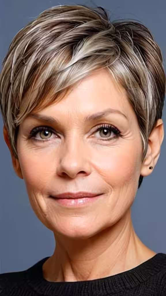 Brushed Forward Pixie Cut