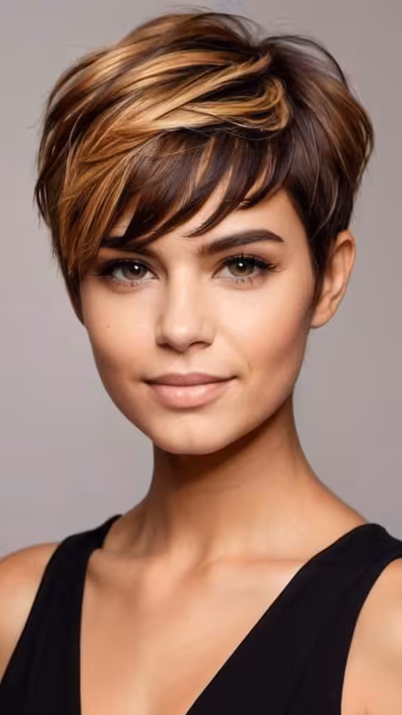 Caramel Balayage Pixie Cut