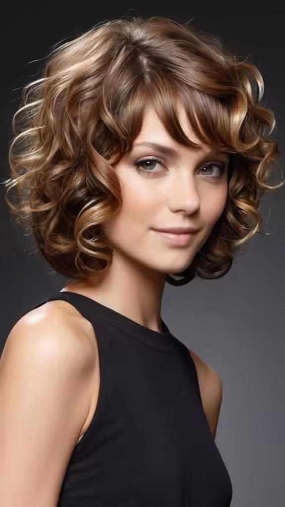 Curly Face-Framing Bob