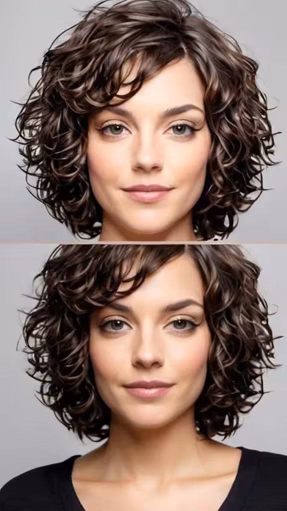 Curly Layered Bob