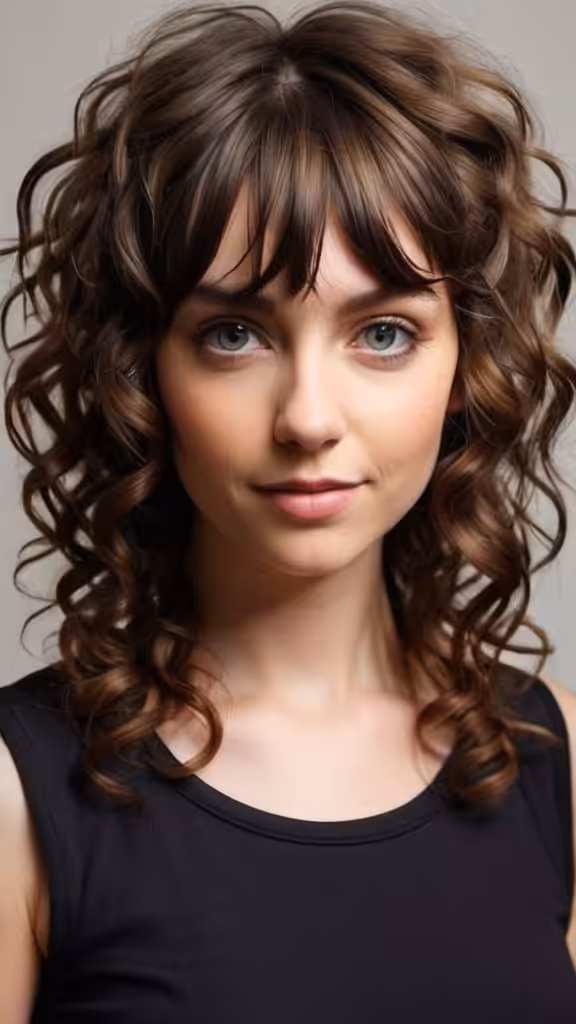 Curly Shag with Piece-y Bangs