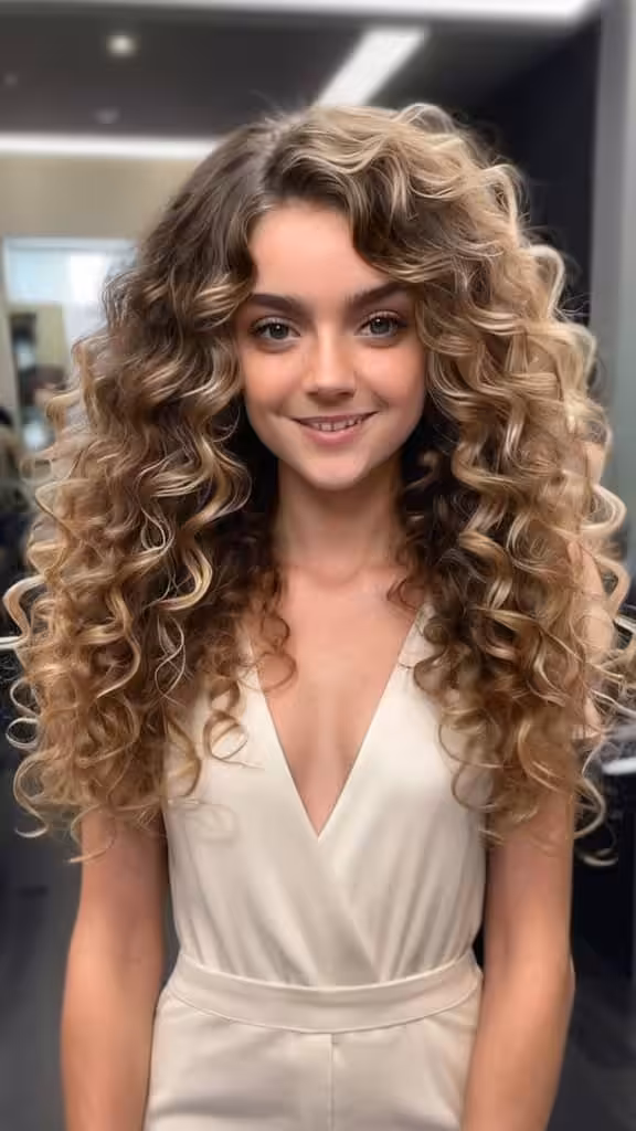Curly V Cut