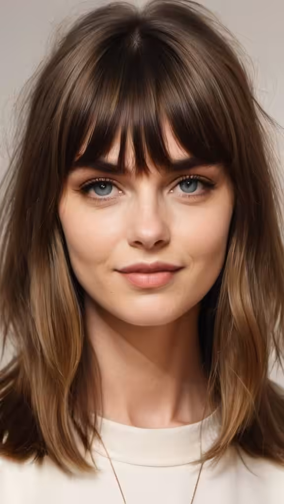 Curtain Bangs with Retro Shag