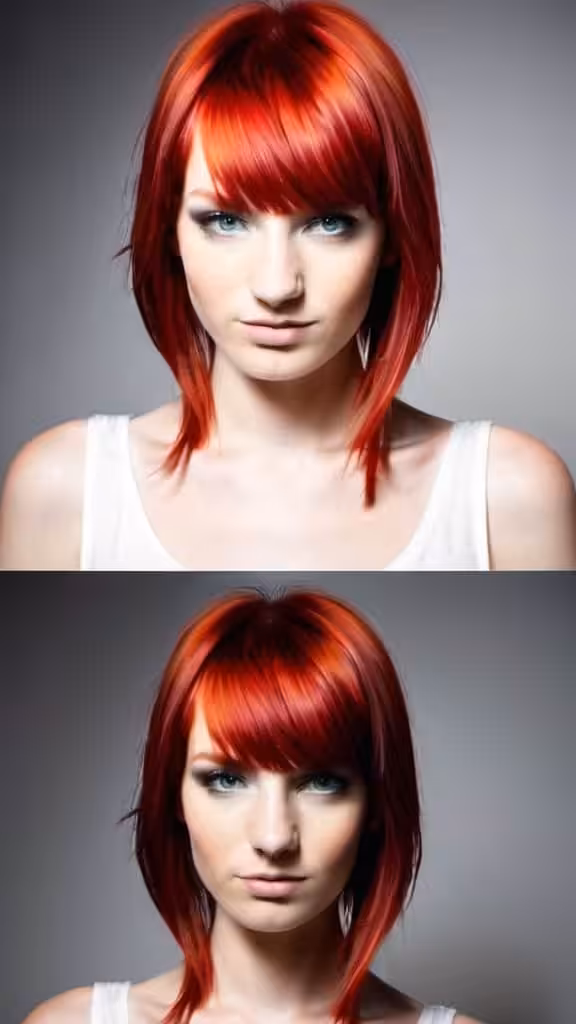 Curved Fringe For Red Hair