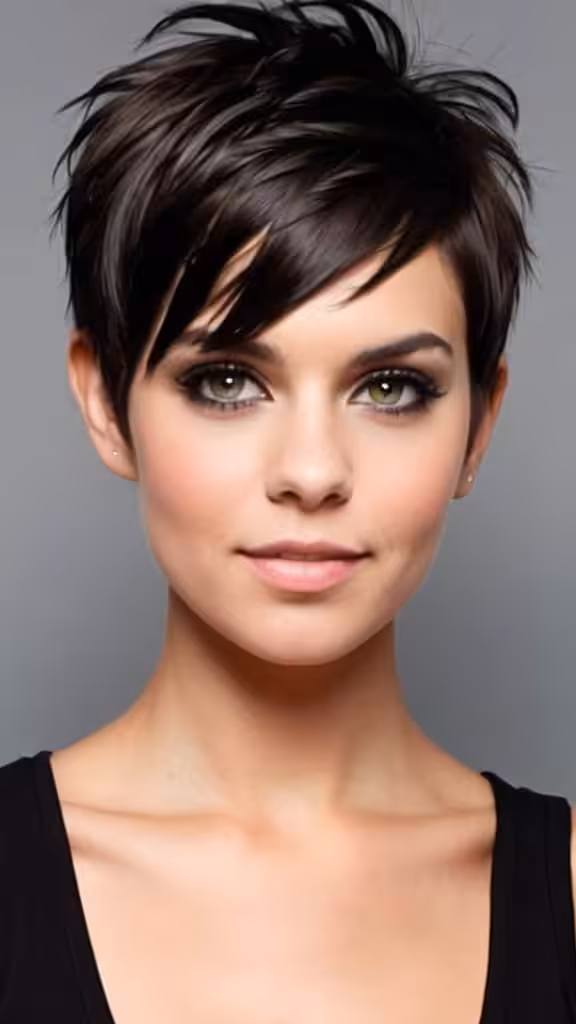 Edgy Pixie with Long Sideburns