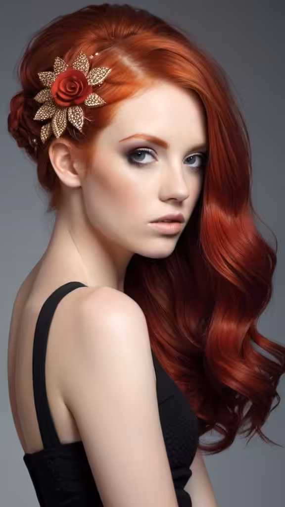Embellished Textured Red Hair