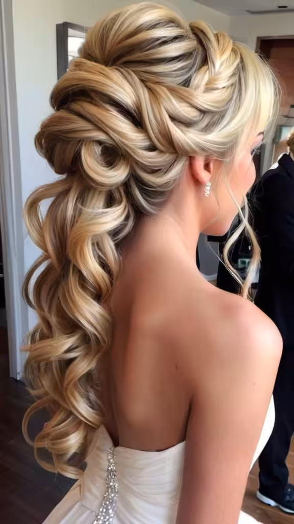 Flowing Twisted Half Updo