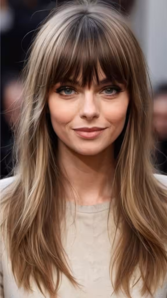 Gorgeous Long Layers with Bangs