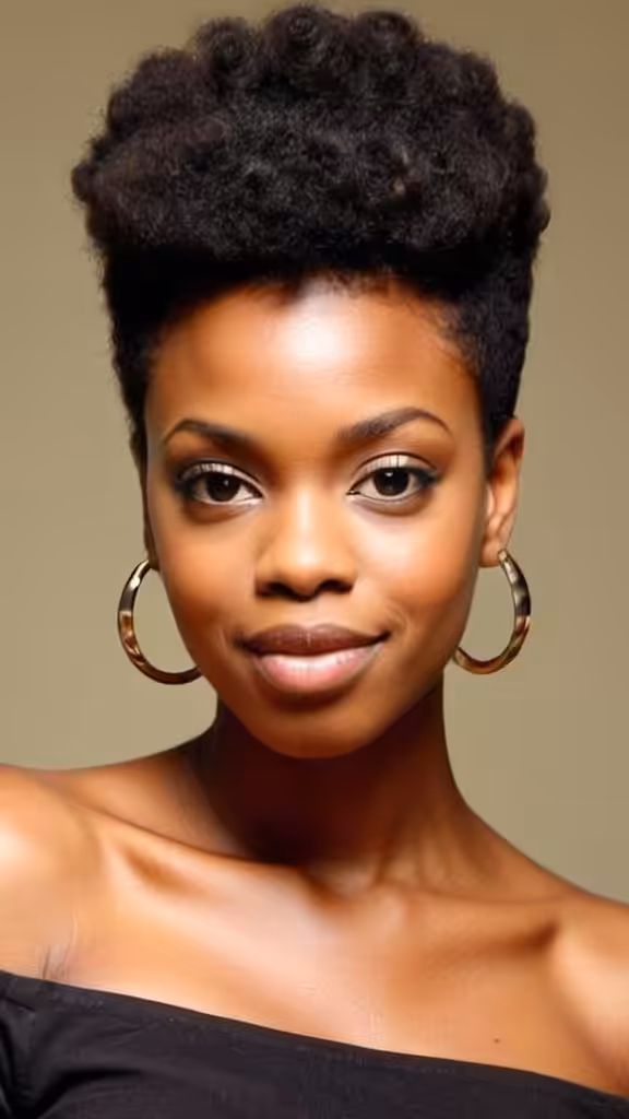 High Puff with Bangs