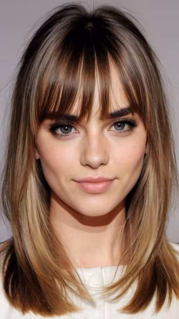Layered Cut with Arched Bangs