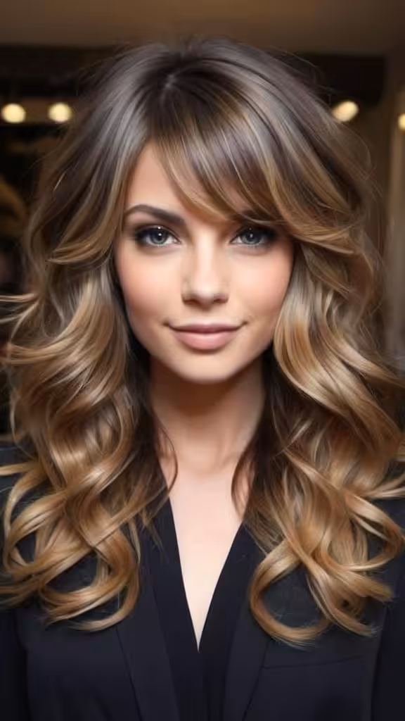 Layered Haircut for Big Curls Long Layered Haircuts