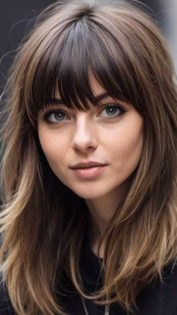 Layers for Thick Hair with Bangs