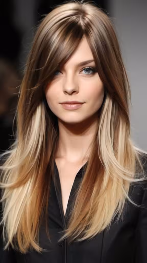 Long Hair With Two-Toned Layers Long Layered Haircuts