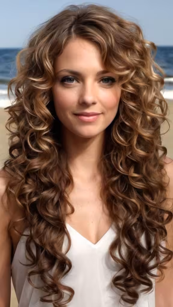 Long Layered Beach Curls